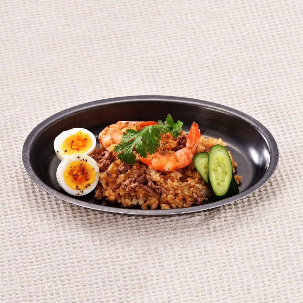 Black Vintage Inox Oval Bowl 255mm Made in Japan BLACK VINTAGEINOX Cafe Restaurant Plate Long Plate Stainless Steel Aging Processing Unbreakable Dishwasher Safe [Authorized Product]