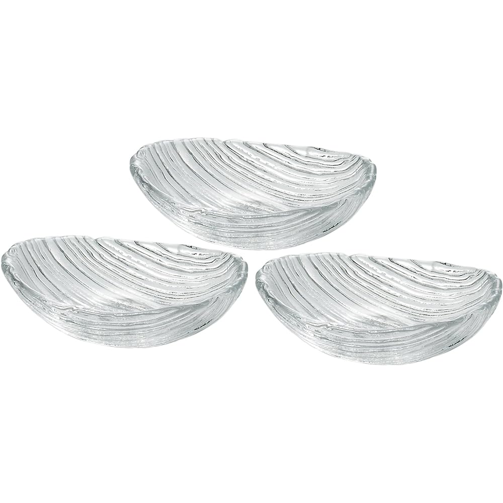 Adelia Small Bowl, Clear, Maximum 15 x Height 6cm, Flowing Washing Bowl, Set of 3, Made in Japan F-70351
