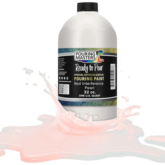 Pouring Masters Red Interference Pearl Special Effects Pouring Paint - Quart Bottle - Acrylic, Ready to Pour, Mix and Water-Based for Canvas, Wood, Paper, Crafts, Tile, Rocks and More