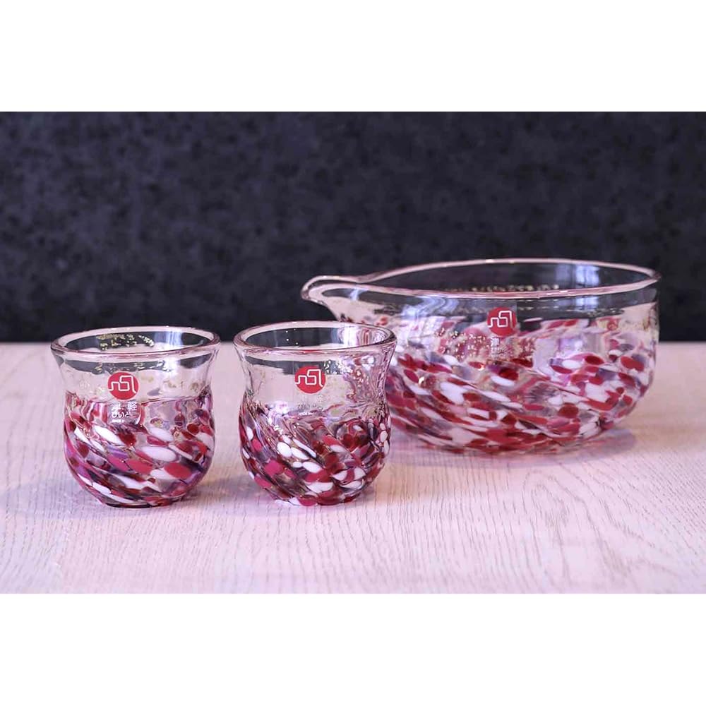 Adelia Sake Set Tsugaru Vidro Hana Utsushi Hana Raft Sake Set Made in Japan FS-71552