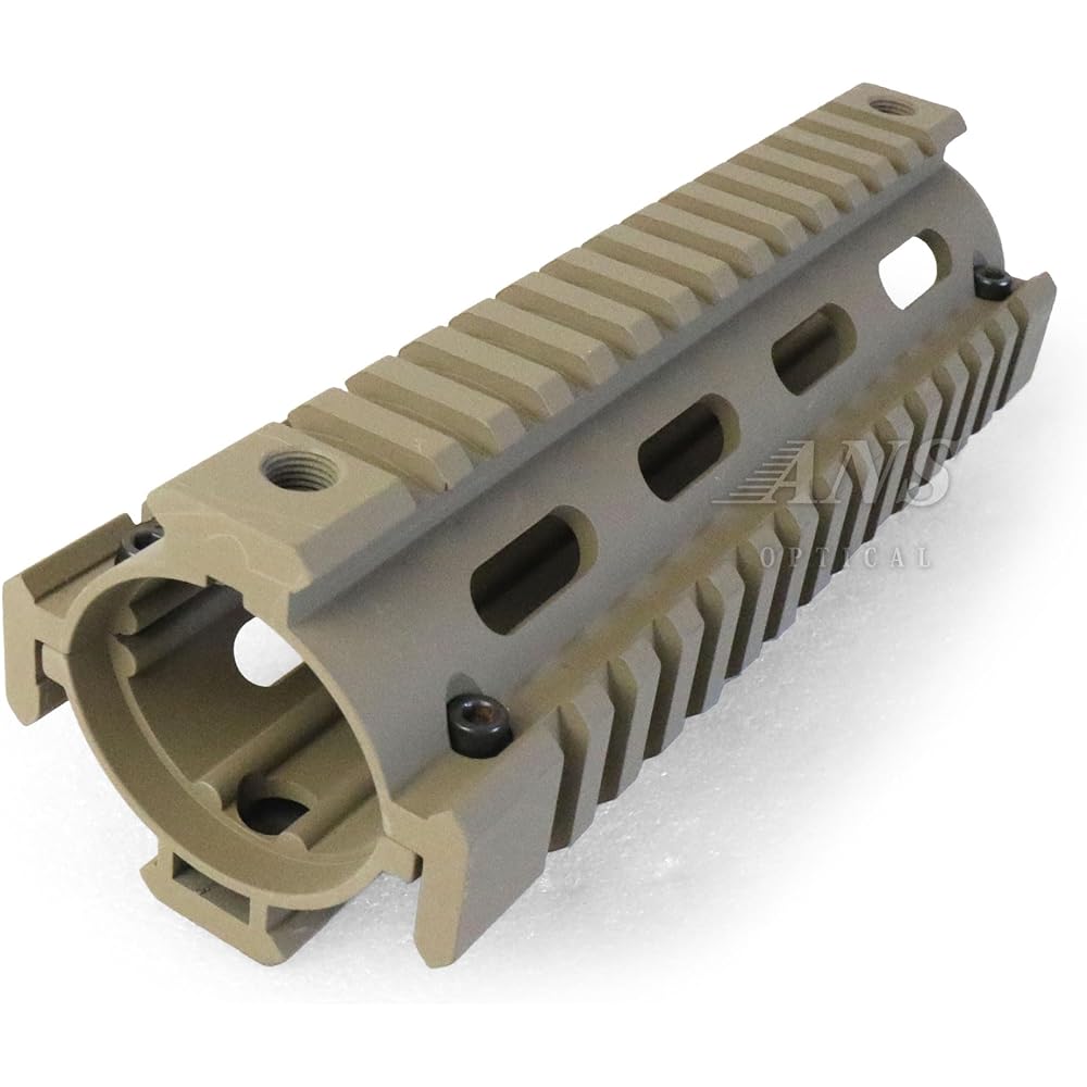 ANS Optical Easy Installation Pro Model Quad Rail System Picatinny Rail RIS Handguard Can be installed on AR-15/M4 etc. DE Tan