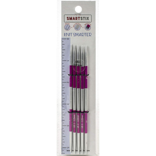 Knitter's Pride SmartStix Double Pointed Knitting Needles - 5" US 3 (3.25mm)