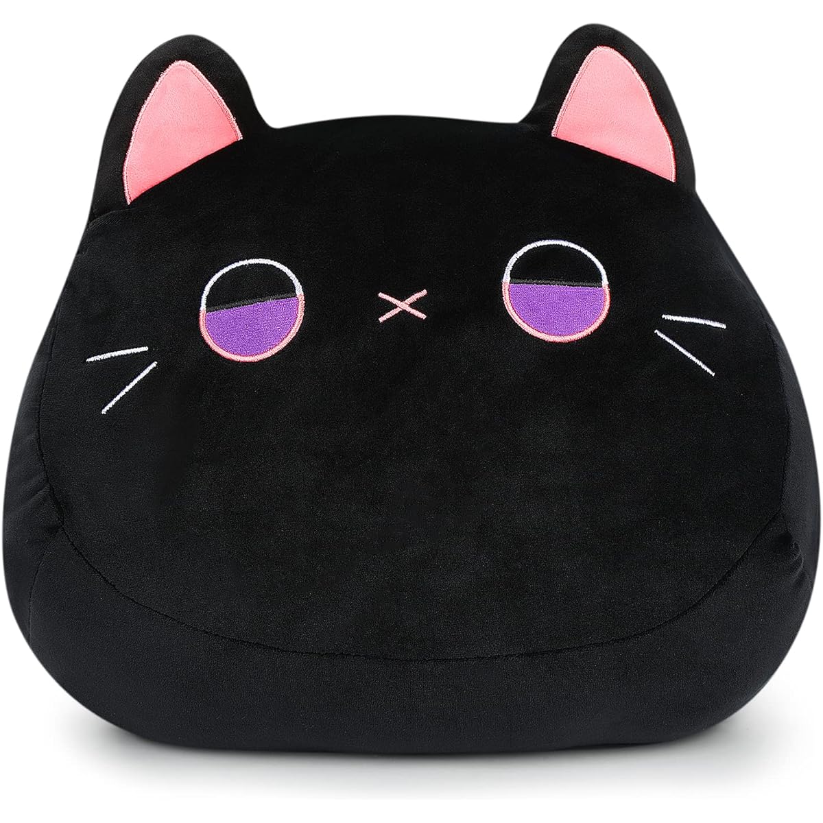 CottonStar Black Cat Plush Toy 12 Inch Cute Black Cat Stuffed Toy Soft Pillow Weighted Stuffed Toy Black Cat Stuffed Toy for Children Boys Girls Birthday Gift (Black)