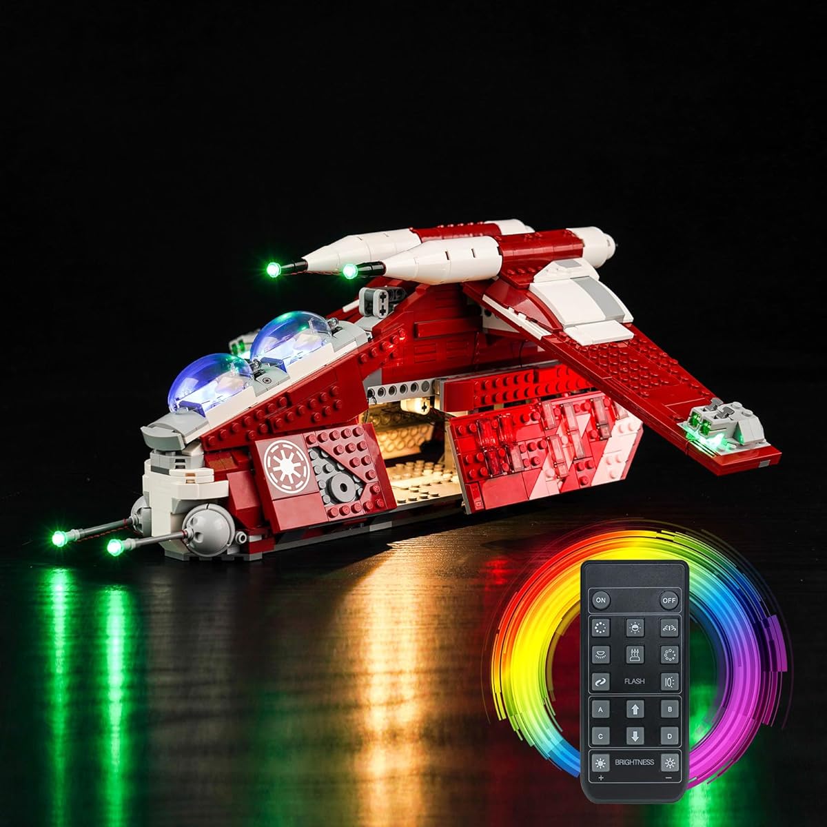 BrickBling Light Kit for Lego Clone Wars Coruscant Guard Gunship (No Model) Creative Light Compatible with Lego 75354, Great Surprise for Lego Fans