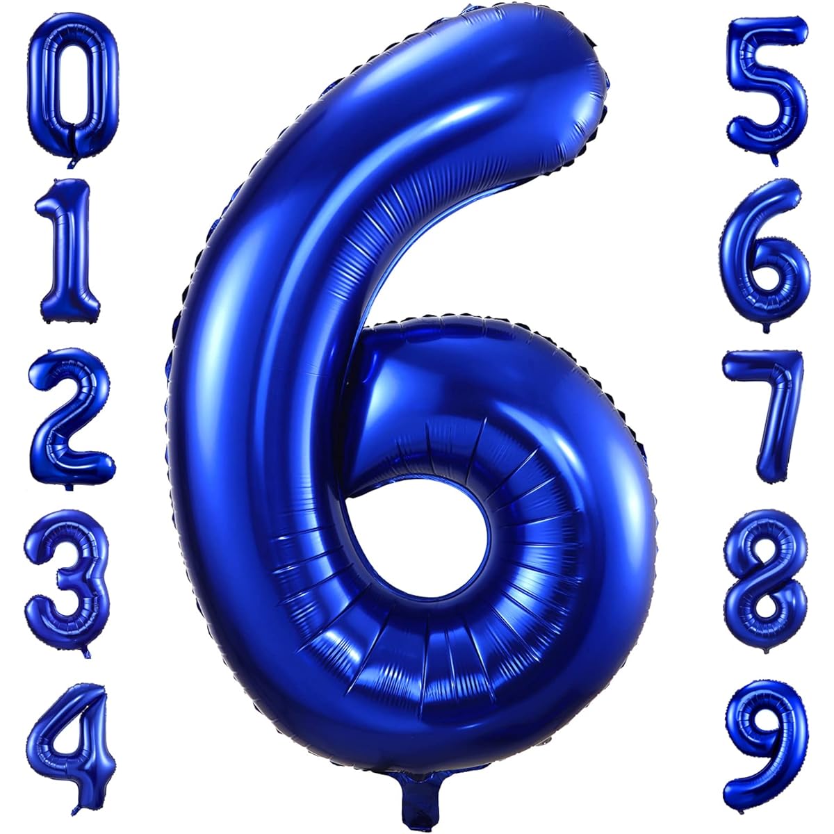 Navy Blue Number 6 Balloons, 40 Inch Dark Blue 6th Birthday Balloons, Large Foil Mylar Number Digital Balloons for Birthday Party, Graduation, Baby Shower, Anniversary Decorations