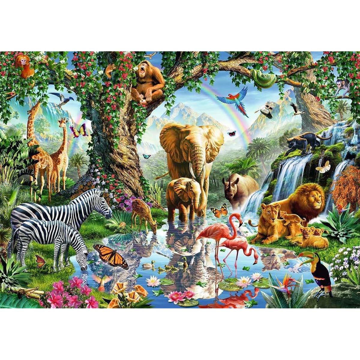 Ravensburger 198375 Puzzle Adventures in the Jungle, Jigsaw Puzzle, 1000 Pieces, Multi-Colored