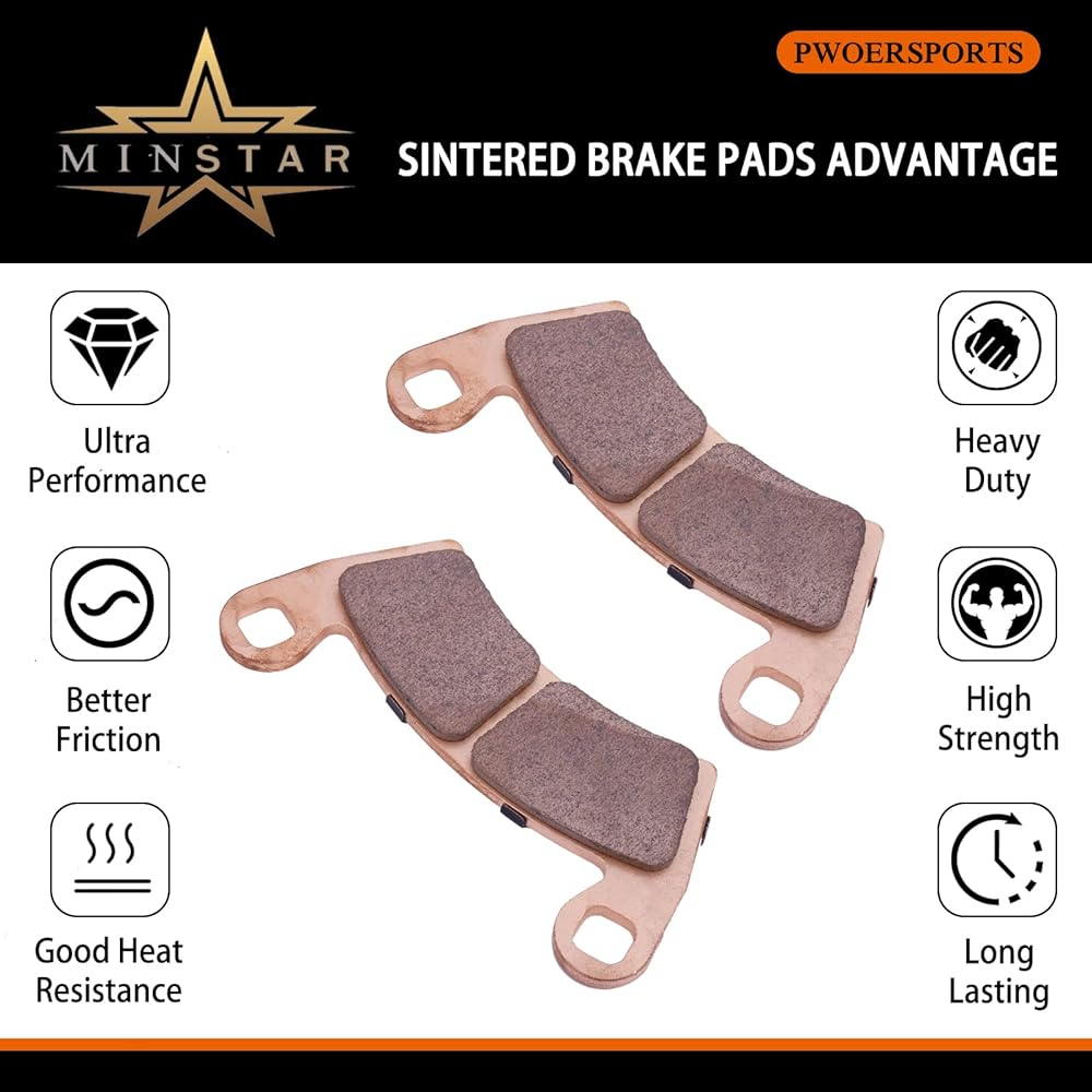 Sintered Brake Pads Front & Rear Polaris RZR 900 1000 4 XP RS1 Ranger 570 700 800 900 1000 EV Crew Diesel 6X6 #2205949 FA656 Replacement