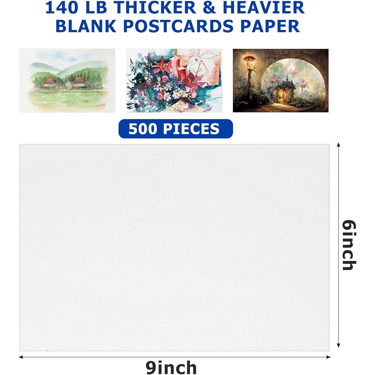 500 Sheets Watercolor Paper White Art Paper 90lb Watercolor Paper Artist Paint Paper Bulk Cold Press Pads for Painting Kids Students Artists Drawing Supplies (6 x 9 inch)