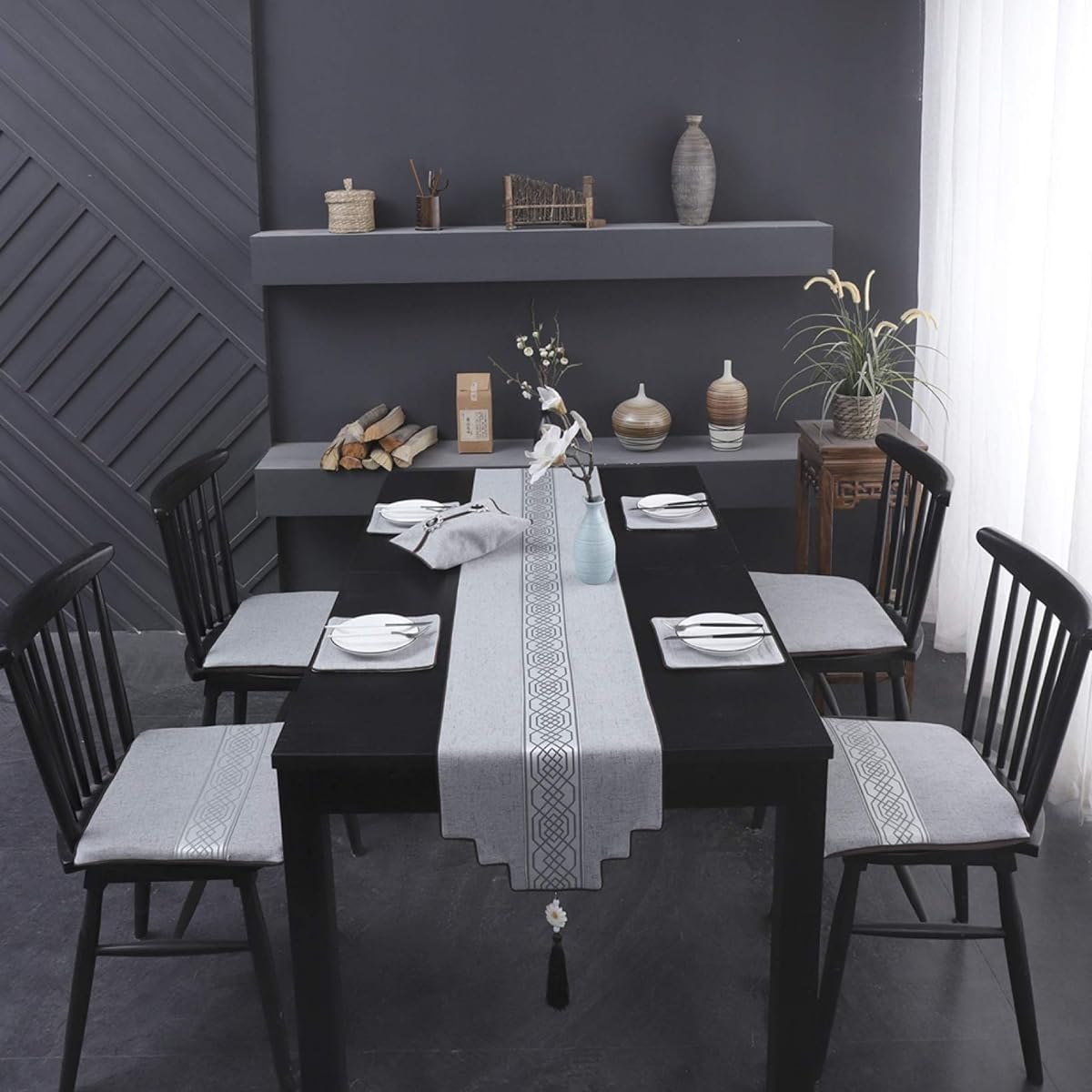 olor table runner, beige, plain, modern, stylish, classic, rectangular, simple, living room, entertaining, stain-resistant, machine washable, 33*200, easy to clean, dining, home decoration, elegant, multi-purpose, tablecloth, cotton linen, Japanese style