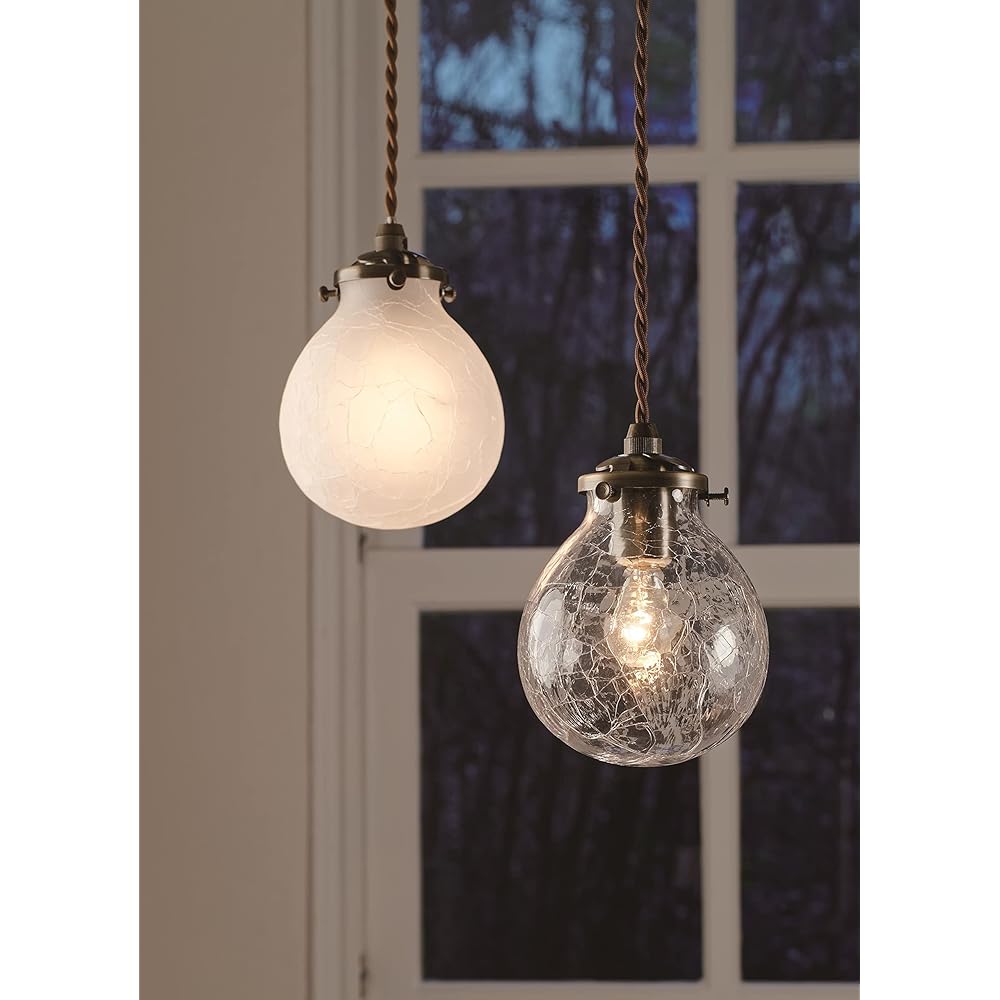 Interform Pendant Light LT-9824CR Marvel with LED Bulb Cracked Glass Scandinavian Drop Multiple Hanging