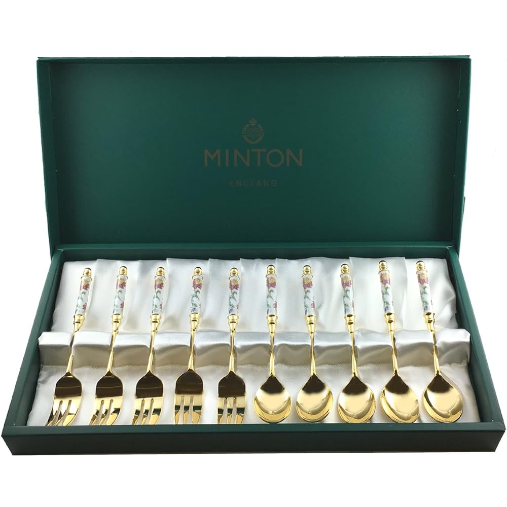 MINTON Haddon Hall (Short Handle) Teaspoon/Cake Fork 10pcs.Set Gold Specification HH004G