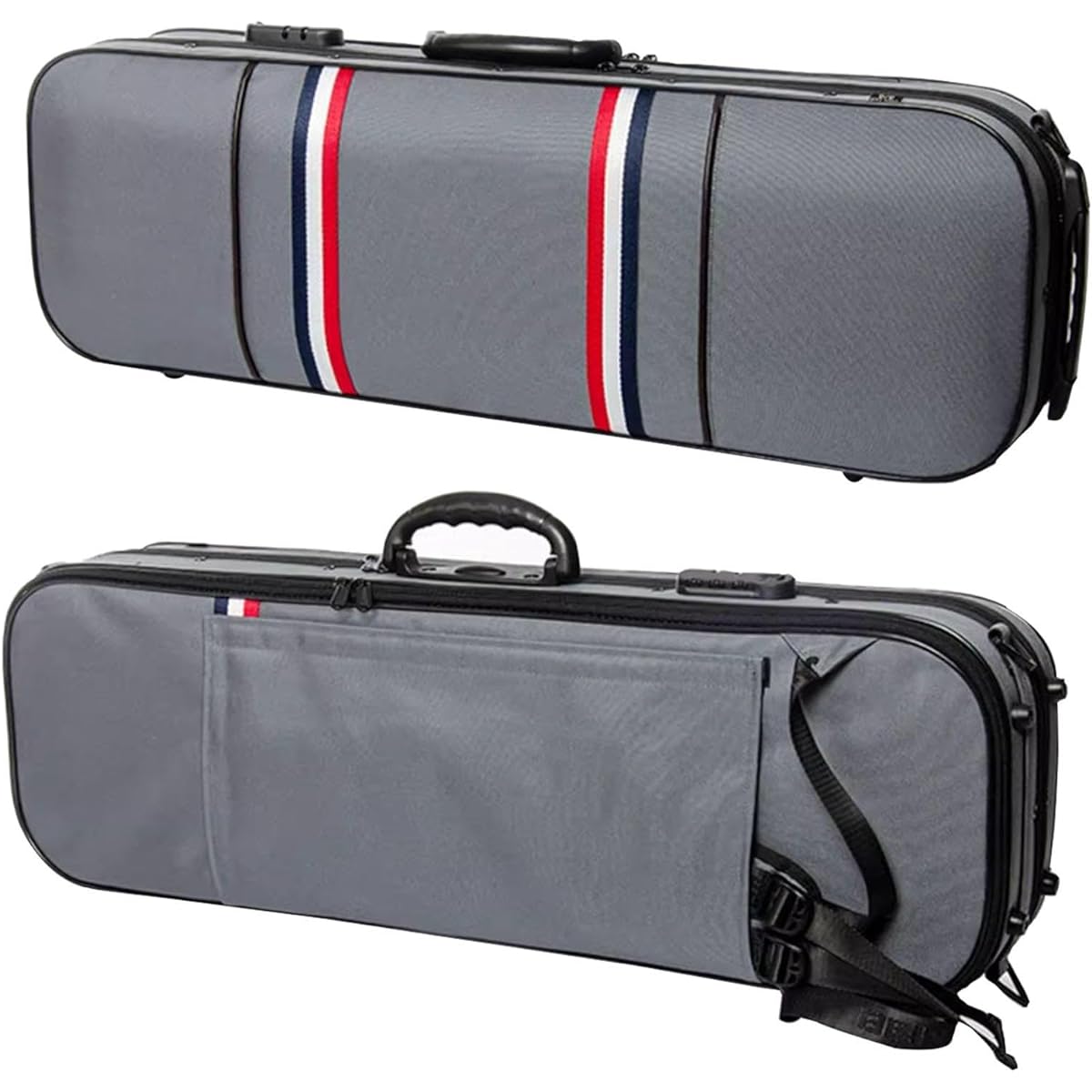 Violin Case, 4/4 Full Size Violin Hard Case with Hygrometer, Portable Lightweight Violin Case Backpack, Violin Backpacks for Violinists, Violin Bag Oxford Cloth, Violin Backpack Carry-On, Black