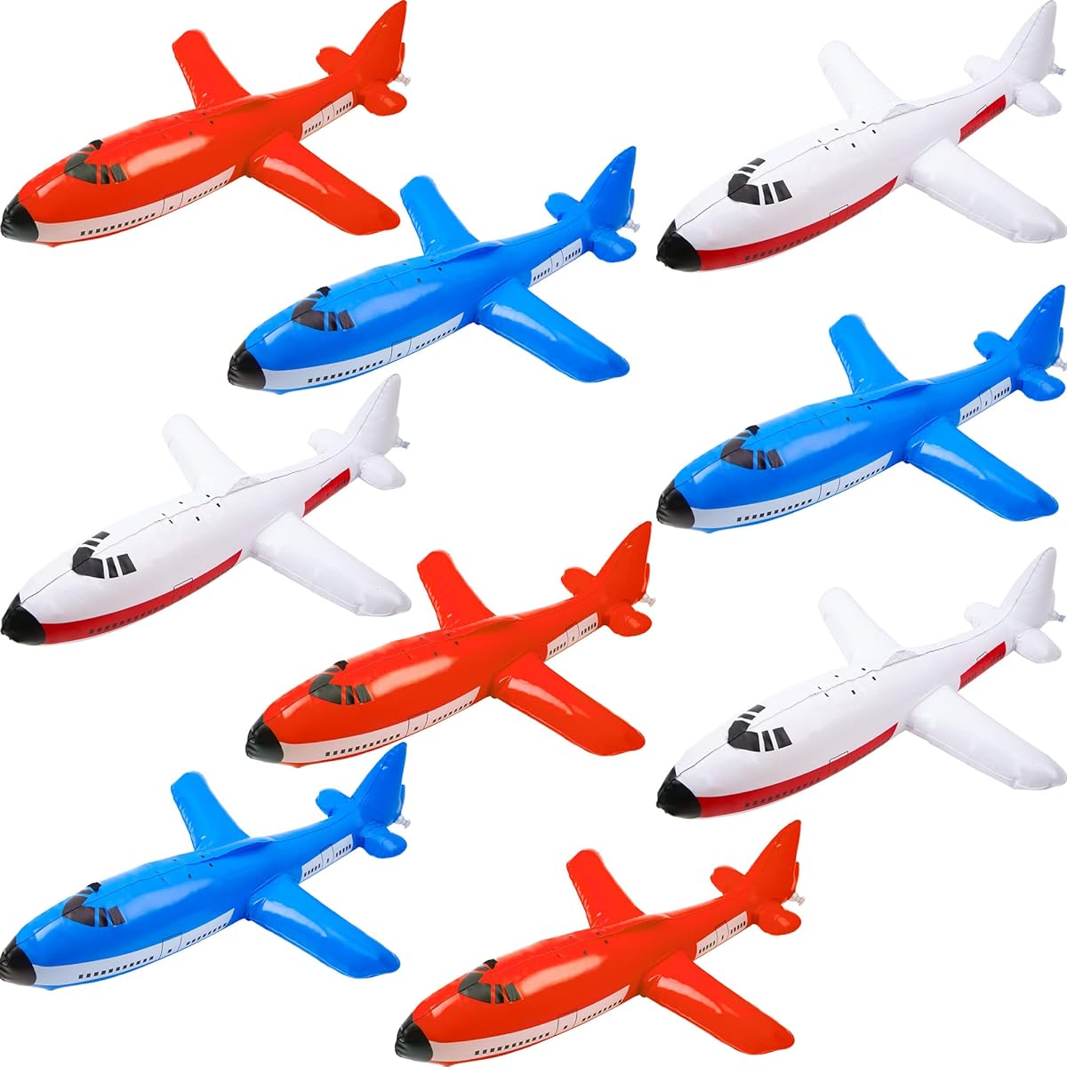 Cotiny 9pcs 25inch Inflatable Planes Aircraft Thick Inflated Airplane Balloons for Kids Birthday Party Supplies Baby Shower Decorations