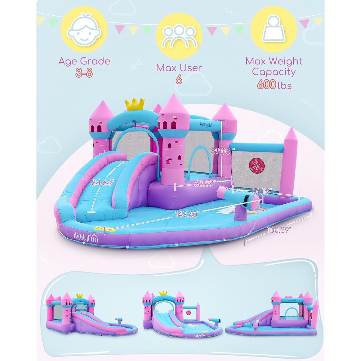 Bounce House with Water Slide 83060