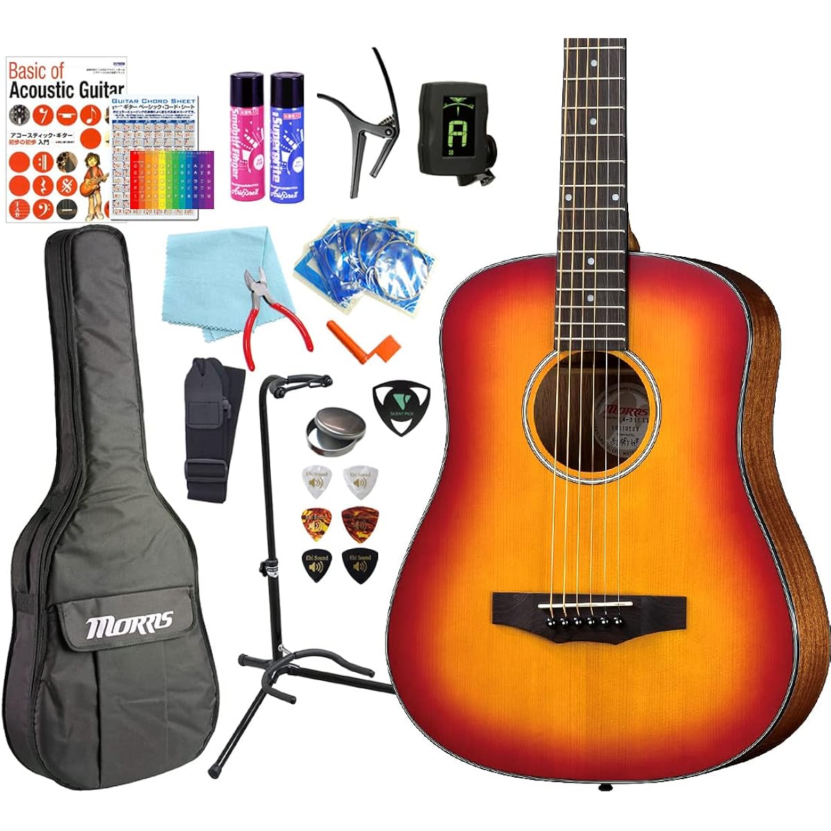 Morris Mini Guitar Beginner High Grade 18-piece Set MORRIS LA-011 Mini Acoustic Guitar CS [98765]