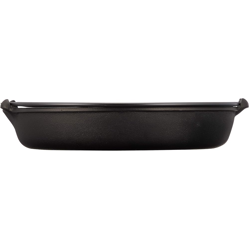 Iwachu Yakiniku Genghis Khan pot with vine, black grilled, for open fire, Nanbu ironware 23006