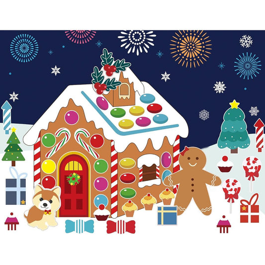 24pcs Make a Gingerbread House Stickers, Snowman House Stickers, Christmas DIY Stickers for Kids, Christmas Party Games Stickers DIY Crafts Christmas Party Favors for Toddlers and Kids