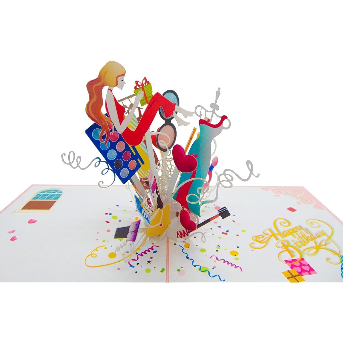 Birthday Girl, Pop Up Card, 3D Pop Up Greeting Card, Birthday | 6" x 6"