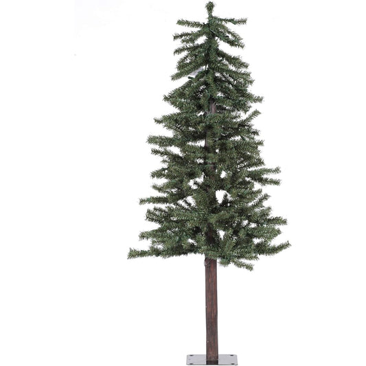 Vickerman 4' Natural Alpine Artificial Christmas Tree - Unlit Alpine Tree with 337 PVC Tips - Rustic Artificial Tree for Seasonal Indoor Home Decor - Tree Stand Included