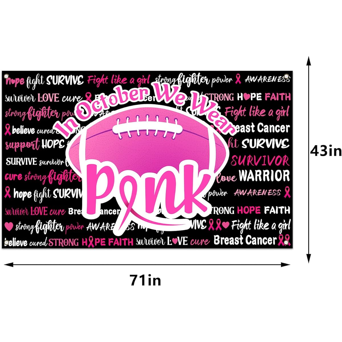 Breast Cancer Awareness Backdrop for October Shooting Pink Banner Pink Ribbon Breast Cancer Awareness Decorations and Supplies for Home