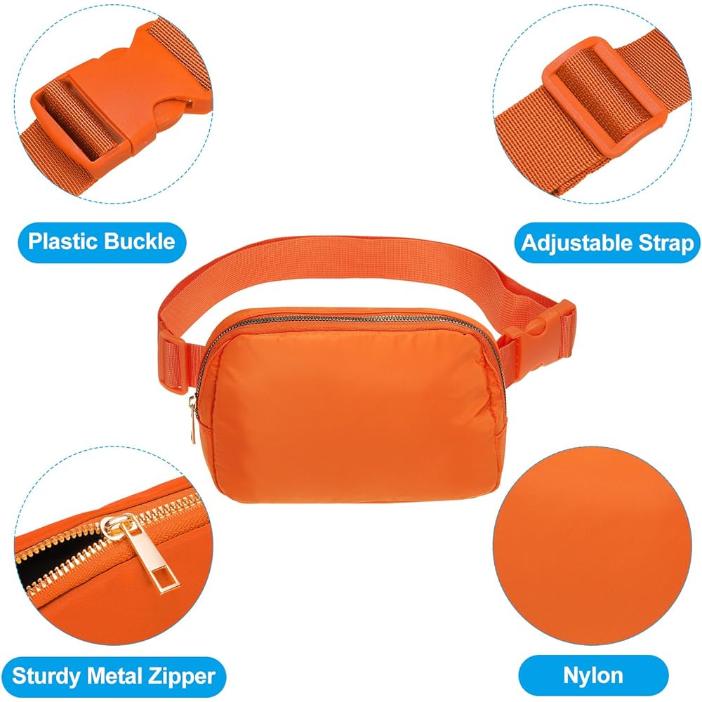 PATIKIL Fanny Pack Waterproof Belt Bag Men & Women Adjustable Crossbody Bag Waist Bag for Running Travel Workout Orange