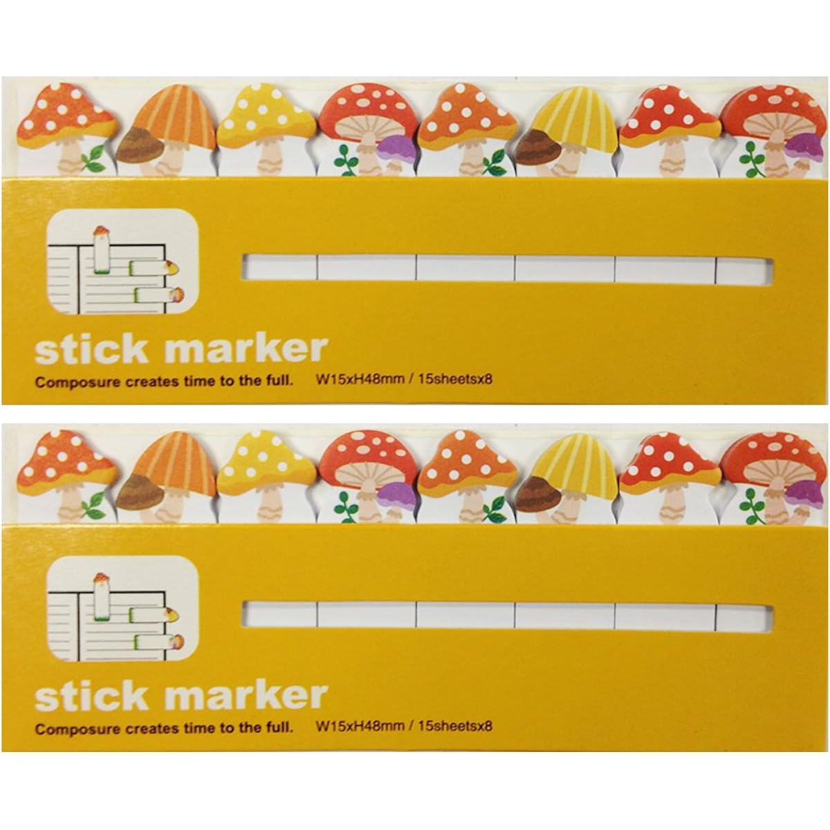 Wrapables Bookmark Flag Tab Sticky Marker Mushroom Set of 2