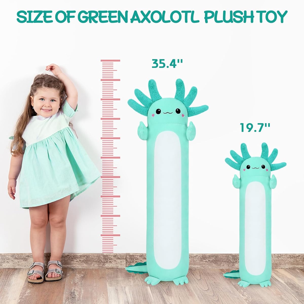 Axolotl Plush Toy 35.4 Inch Green Axolotl Stuffed Animal Axolotl Plush Toy Cute Soft Stuffed Animal Axolotl Gift Plush Animal Axolotl Stuffed Animal Toy Doll for Kids Girls Boys