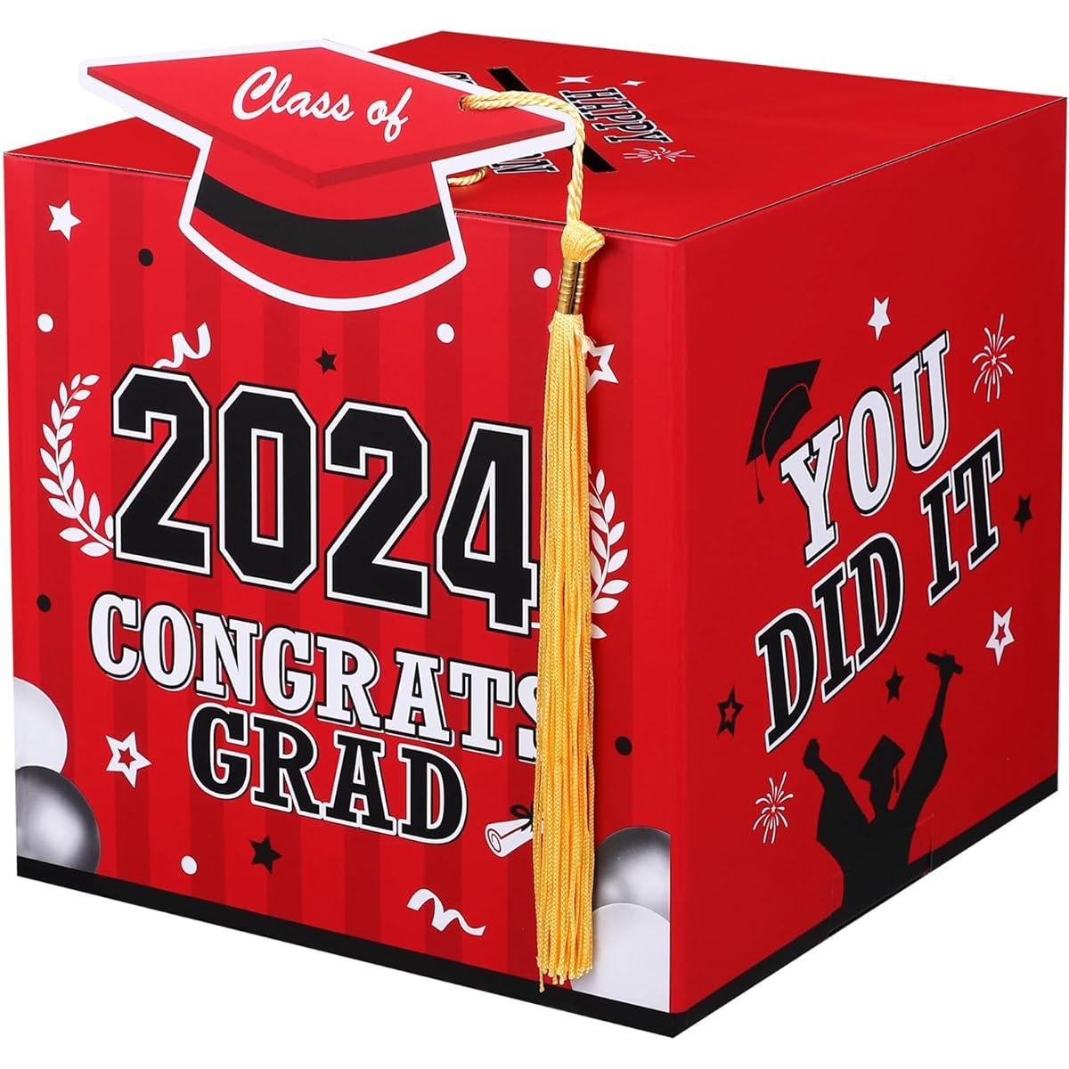 PRETYZOOM 2023 Graduation Ceremony Card Box Graduation Ceremony Graduation Ceremony Birthday Party Graduation Party Supplies (Red)