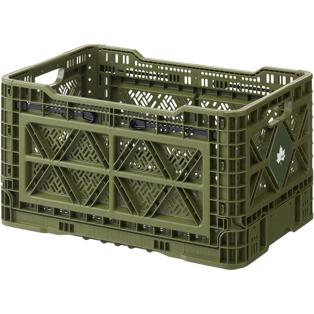 LOGOS Foldable Strong Container L (with lid) 73188023 Khaki Size: (approx.) Width 54.5 x Depth 37 x Height 31cm