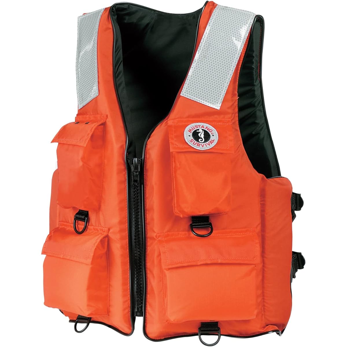 Mustang - Classic Industrial Large 4 Pocket Orange PFD