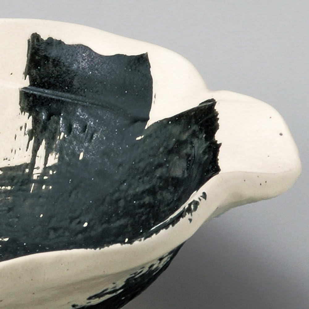 Sohougama Pot, Black Brush, Large Bowl, 28.5×20.4×8.8cm 022-03-653