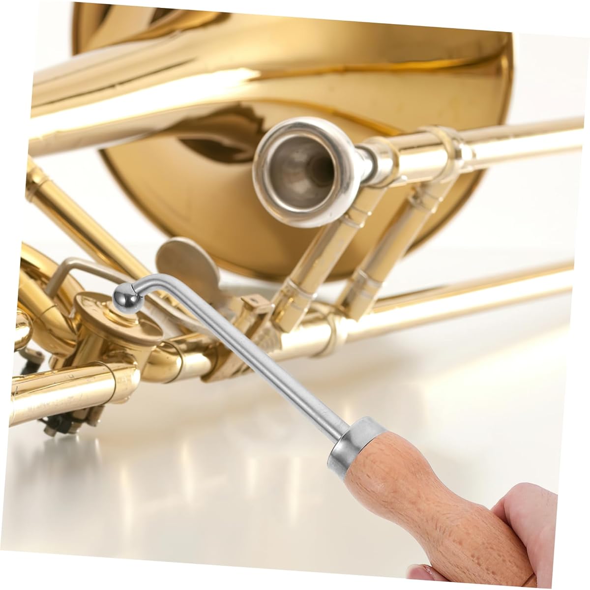 VICASKY 5pcs Small Repair Tools Dent Hammer Trumpet Piston Valve Pipe T-Tool Trumpet Accessories for Bbl Speaker Horn Tuning Bent Pipe Wood