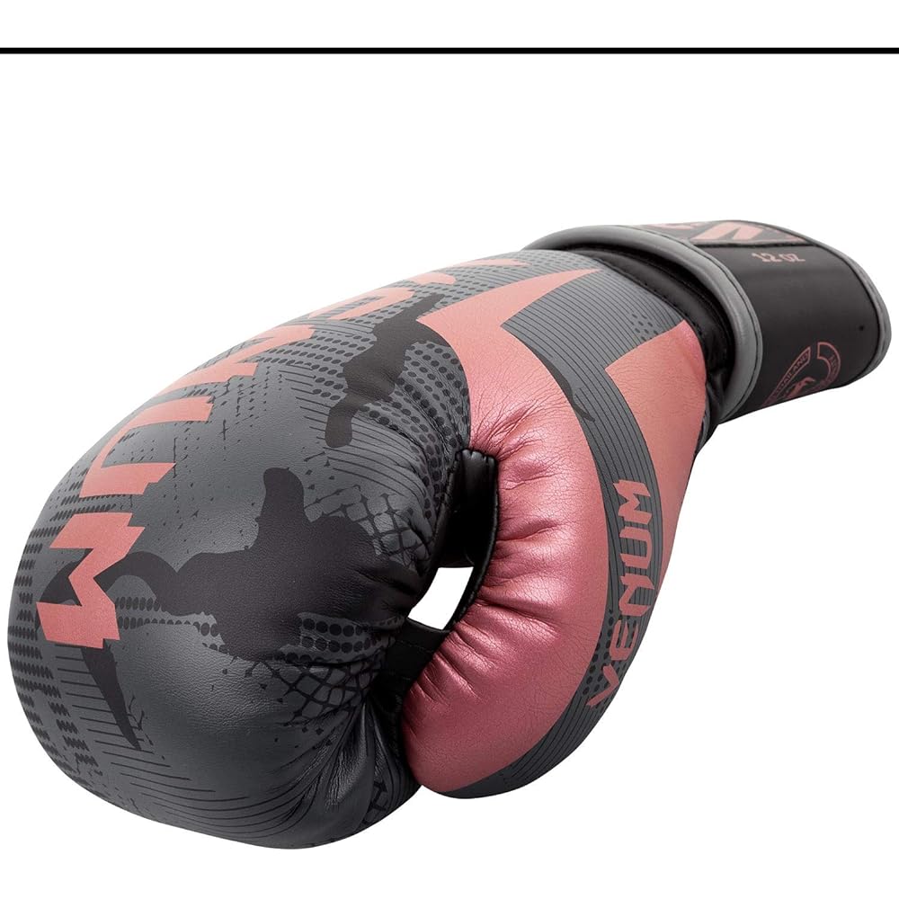 VENUM Elite Boxing Gloves Black/Pink Gold VENUM-1392-537