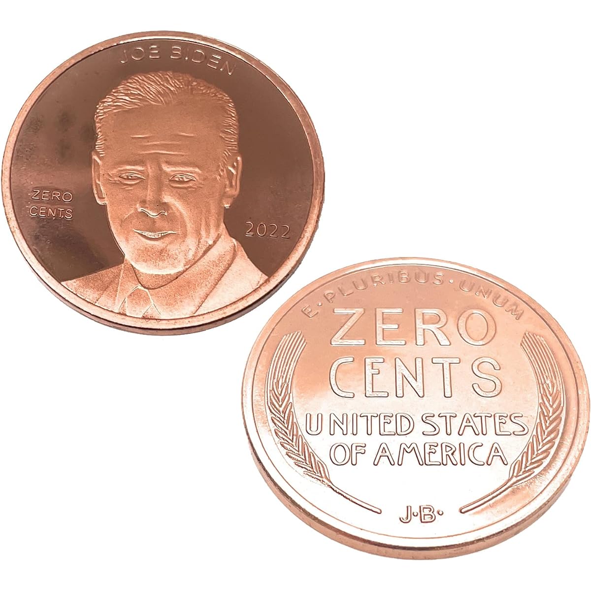 METAL MAGERY Joe Biden Zero Cent Novelty Rounds 5 Pack (Copper)