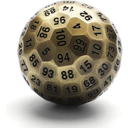 Metal D100 DND Dice Set Hollow 100 Side Large Polyhedral Dice Tabletop Role Playing Game Dungeons and Dragons DND D&D (D100-3)