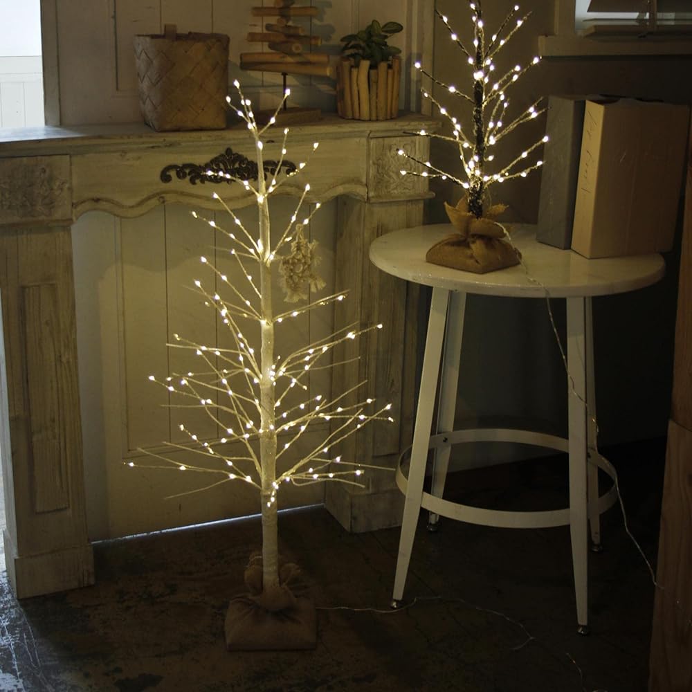 SPICE OF LIFE Christmas Tree LED Branch Tree 166 Bulbs USB Type White 110cm Illuminations 8 Types Flashing Pattern with Timer and Remote Control BRXS3013WH