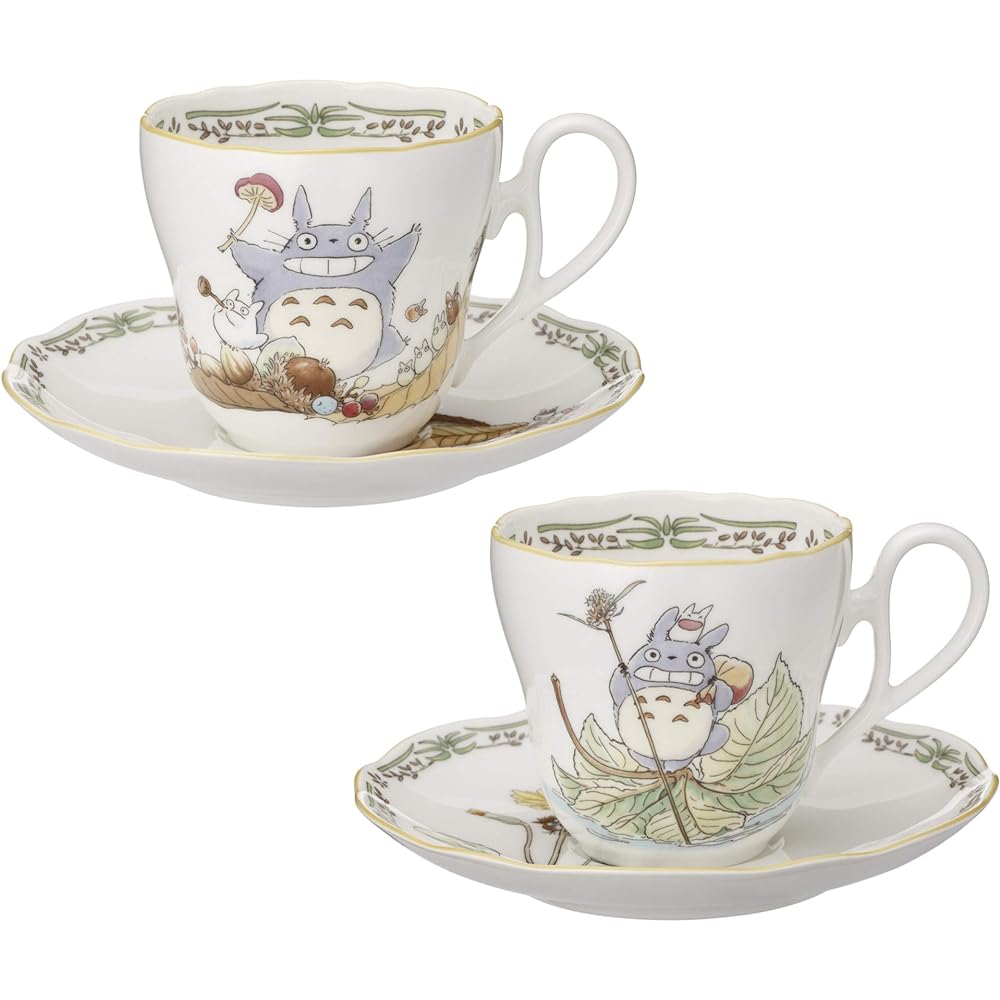 Noritake Cup & Saucer (Pair Set) (Coffee Tea) 250cc My Neighbor Totoro Microwave Safe 2 Bone China TP97889/4924-38