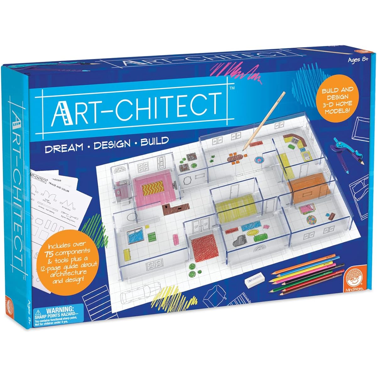 MindWare Art-chitect 3D Home Model Building Kit for Kids Ages 8 and Up Learn the Fundamentals of Architecture