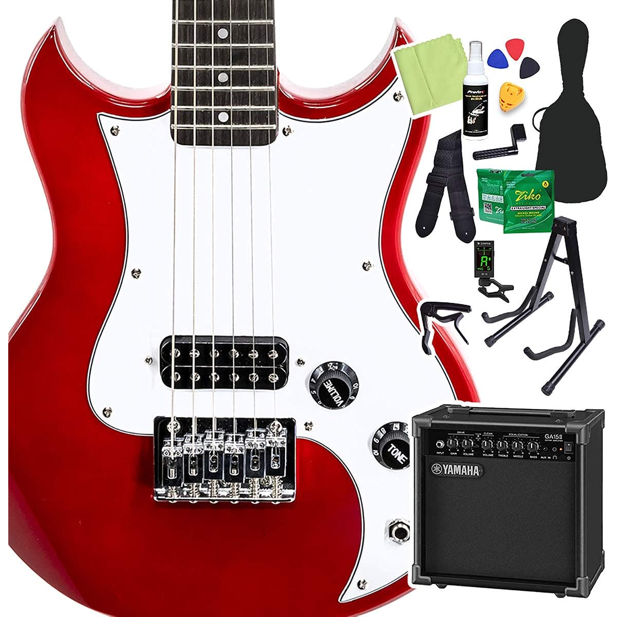 VOX SDC-1 MINI RD (Red) Mini Electric Guitar Beginner 14-Piece Set [Includes GA15II] Mini Guitar Travel Guitar Short Scale Red Box