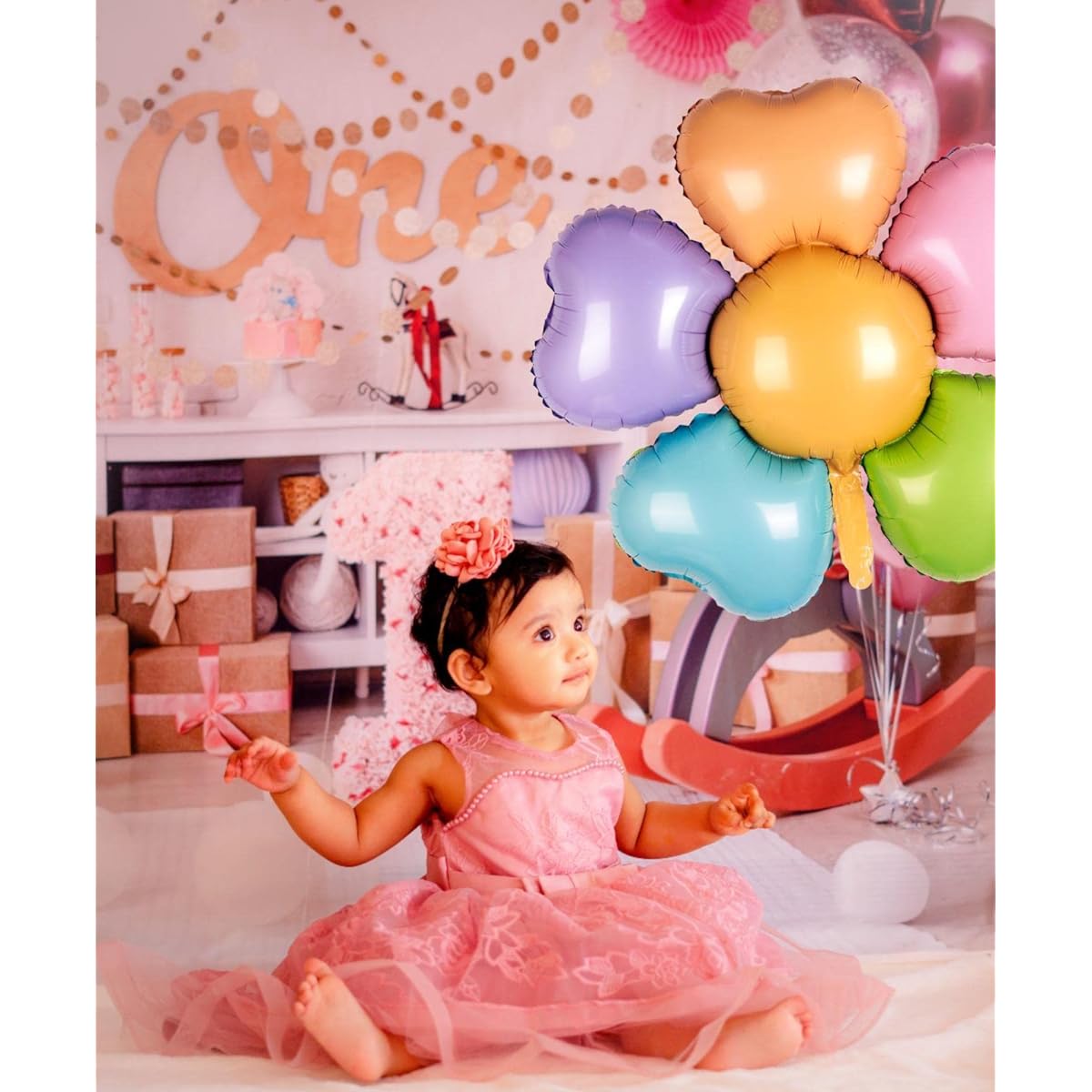 2pcs Daisy Balloons 38inch Giant Flower Balloons Foil Mylar Macaron Pastel Floral Balloons Groovy Boho Baby Shower Daisy Theme Birthday Party Decoration Supplies