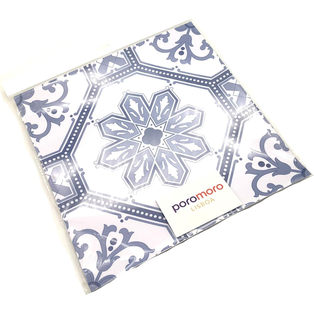 Poromoro Portuguese Spanish Azulejo Tile Stickers Peel and Stick Kitchen & Bathroom Mosaic Tile Stickers Set of 16 (11.9,29)