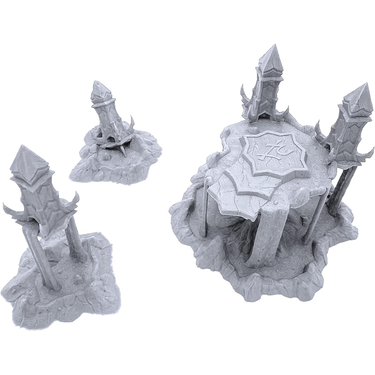 Makers Anvil's Dark Elven Decay Island and Pillars 3D Printed Tabletop RPG Scenery and Wargame Terrain for 28mm Miniatures