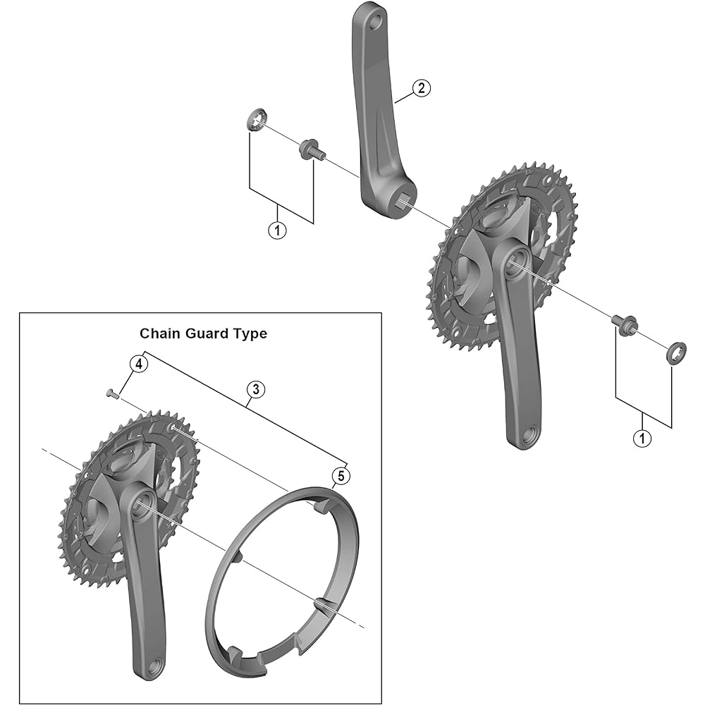 SHIMANO Repair Parts Left Crank 175mm FC-MT101-2 Y0G403100