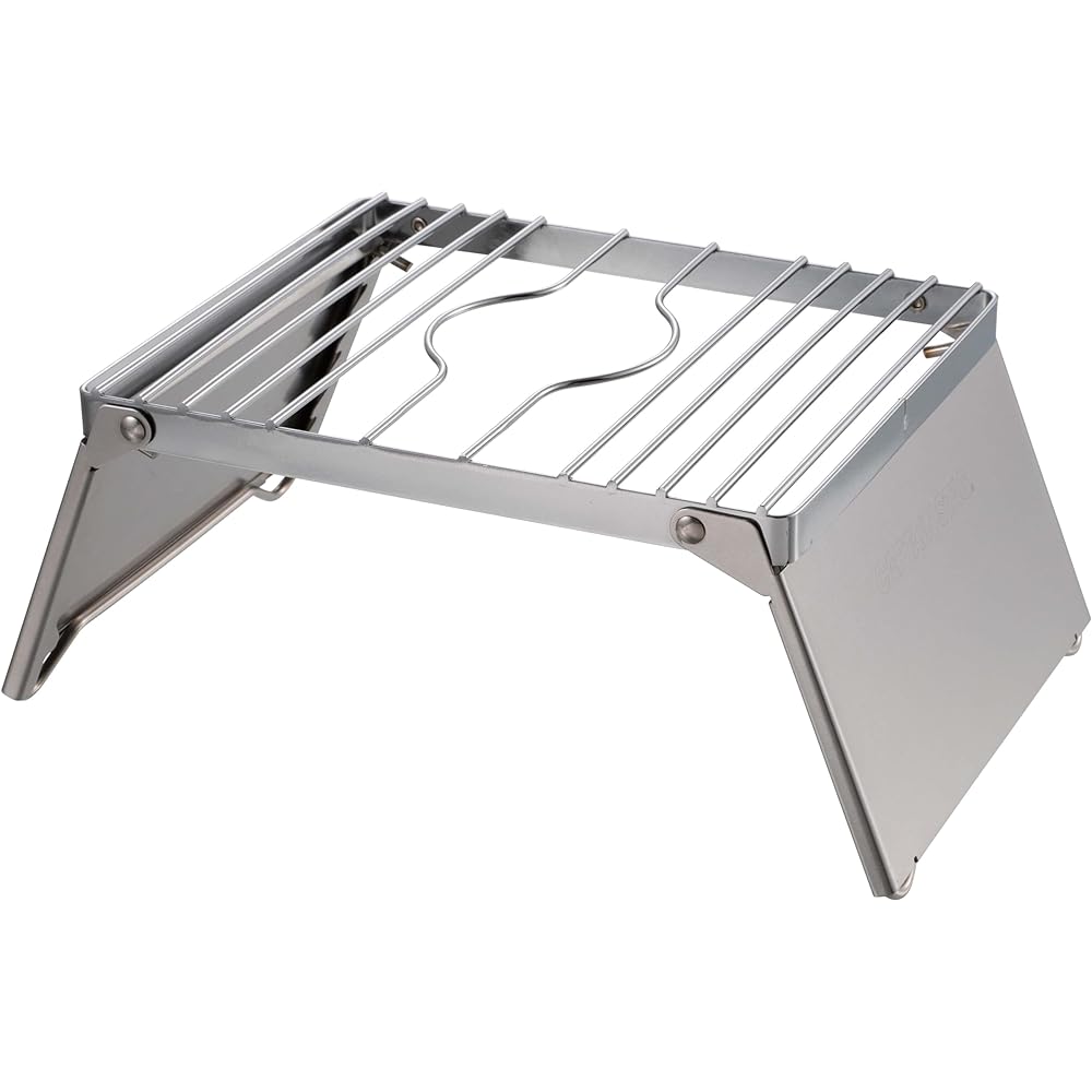 CAPTAIN STAG Trivet Dripper Grill Stand Dripper Stand Height Adjustable in 6 Levels Comes with Windshield and Storage Bag UF-35/UF-38