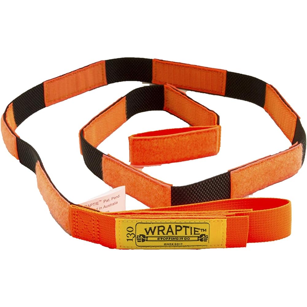 [WRAPTIE] Strap for securing luggage, packing, organizing luggage, multi-functional & high-performance magic band, strong hook-and-loop fastener, strong stretchable rubber material, motorcycle, outdoor, bicycle tie-down strap, set of 2, twin pack wrap ti