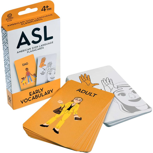 ASL Flash Cards - American Sign Language Flash Cards for Beginners, Kids, Babies, Toddlers - Learn How to Sign - Early Learning Aids - Classroom and Homeschool Supplies (Early Vocabulary)