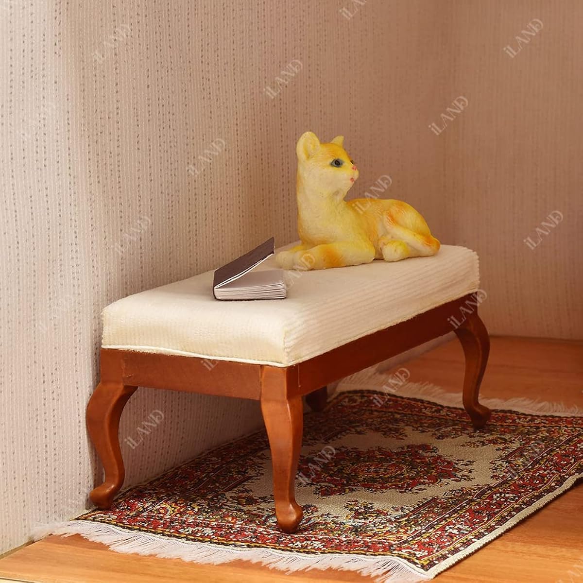 iLAND Dollhouse Furniture and Accessories for Dollhouse Bedroom Neo Classics (Walnut Color)