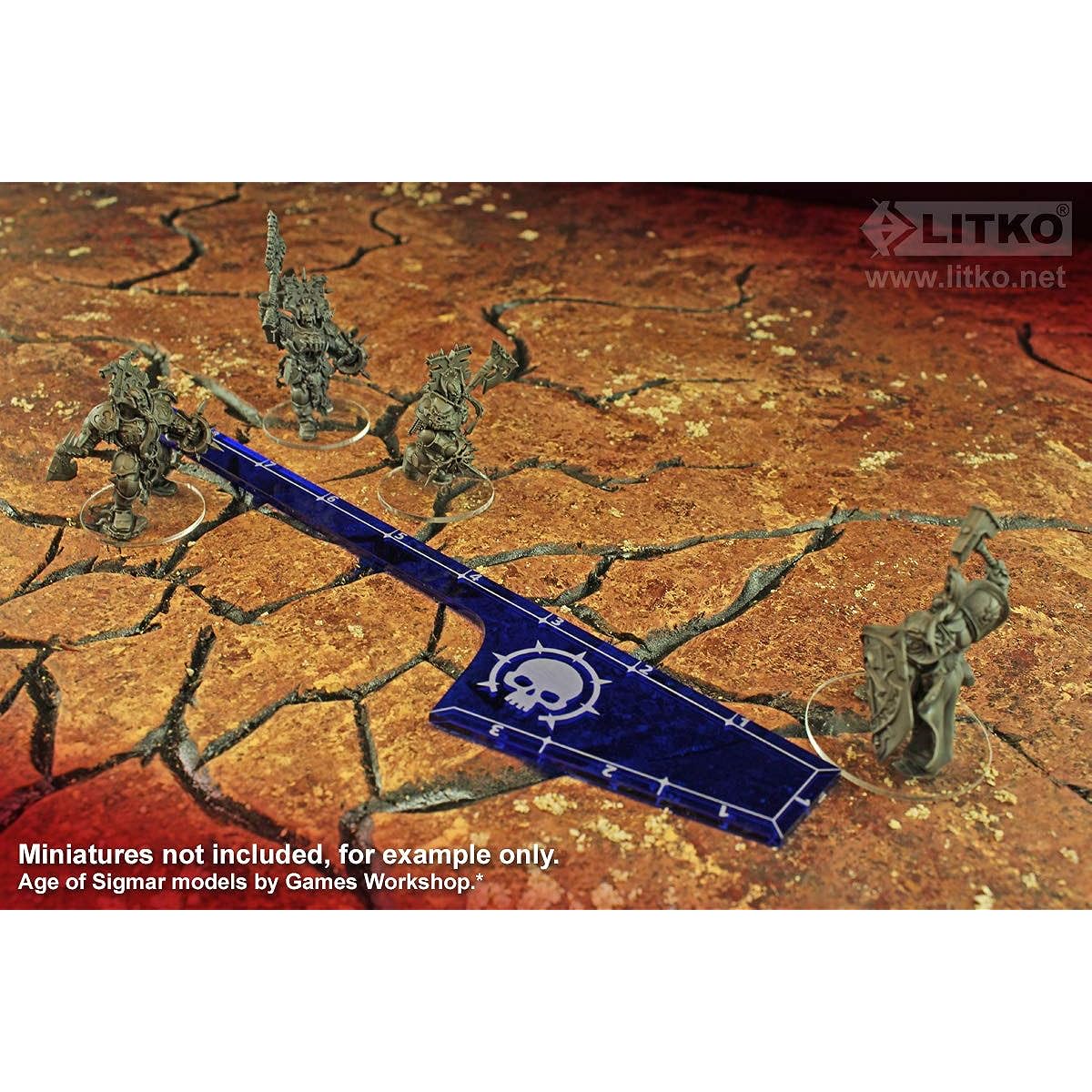 LITKO 9-inch Movement & Combat Gauge Compatible with AoS 2nd Edition, Translucent Blue