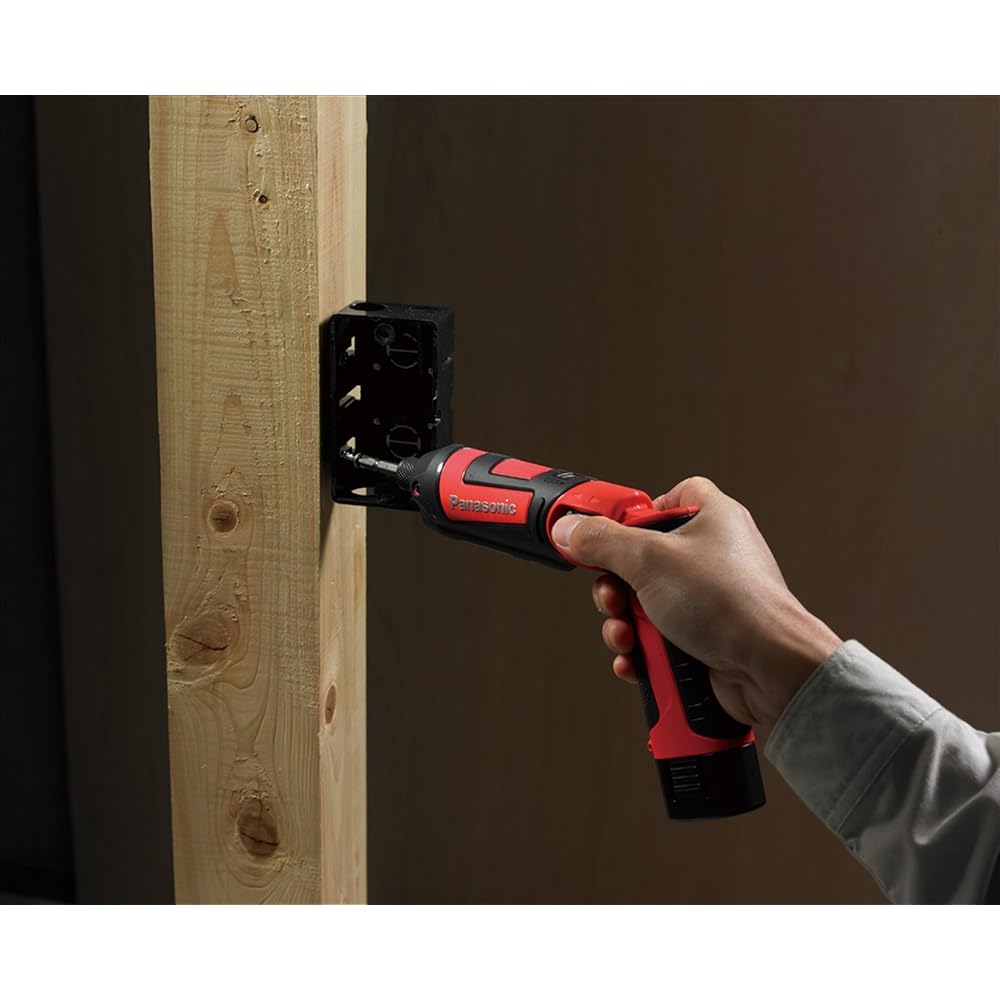Panasonic Charging Stick Impact Driver 7.2V (1.5Ah battery pack x 2/charger/case included) Torque 25N・m Wide Spot LED EZ7521LA2S-R Red