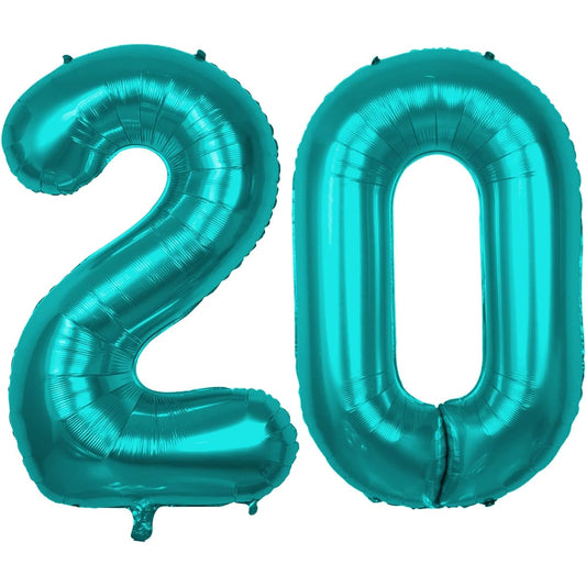 40 Inch Blue 20 Jumbo Digital Number Balloons 20 Years Old Giant Birthday Balloons Foil Mylar Balloons Party Ocean Mermaid Theme Number 20 Girl Boy Birthday Balloons Decoration Supplies Romantic